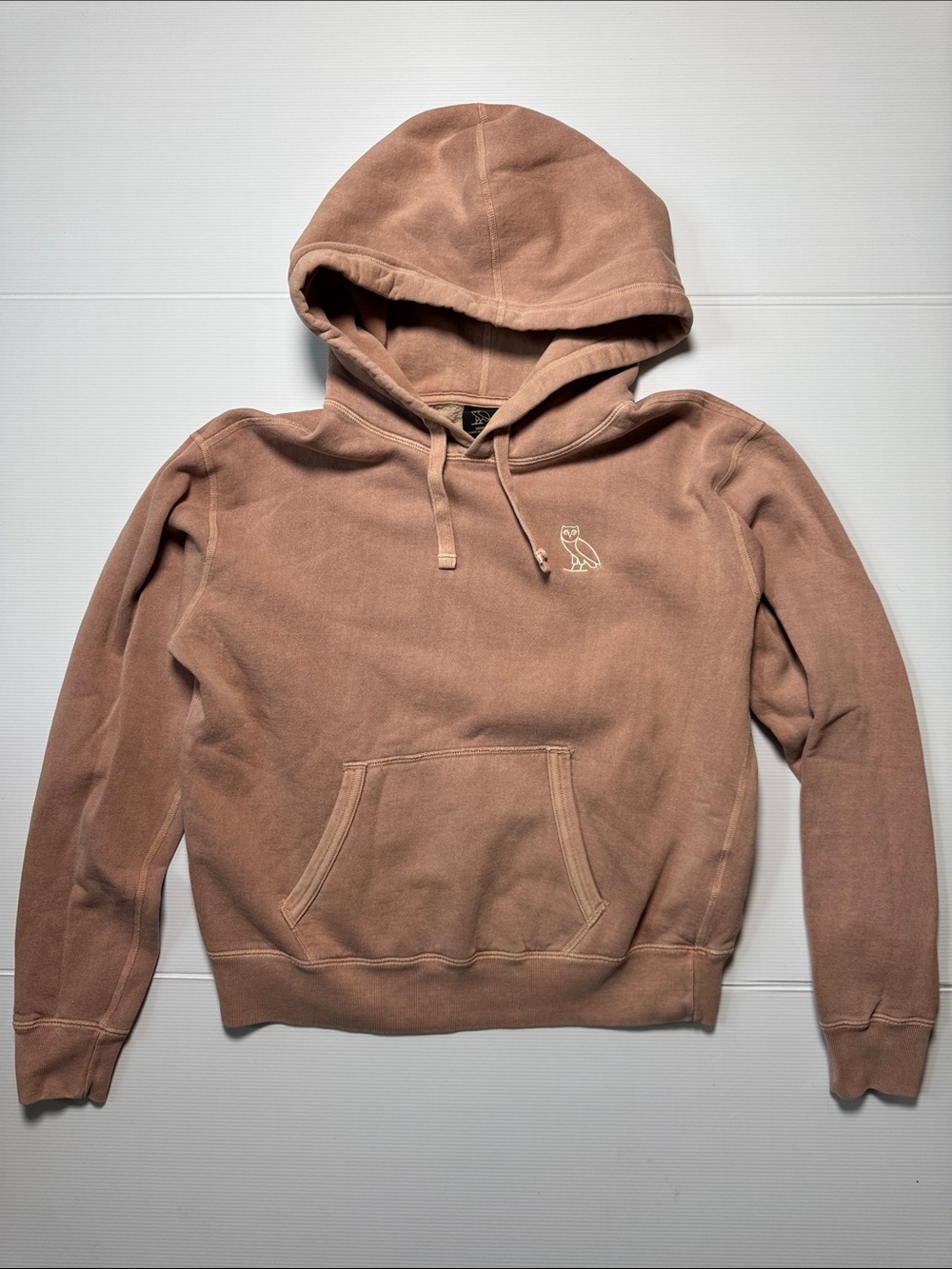 OVO October's Very Own Hoodie Mauve Pink Embroidered Owl Logo Cozy Minimal M